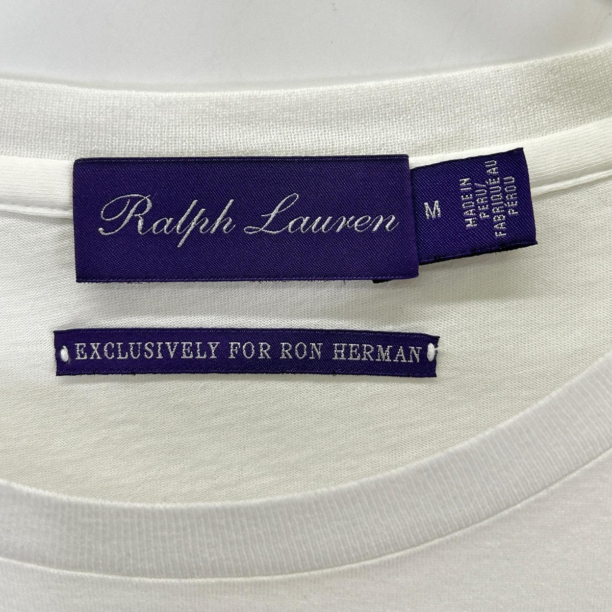 Ron Herman ロンハーマン ×ラルフローレンパープルレーベル RALPH LAUREN PURPLE LABEL for Ron Herman ホワイト Tシャツ トップス