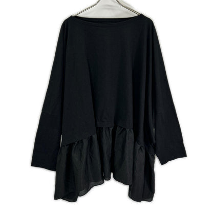 alice auaa Alice Auaa black cotton hem-panel flared top tops