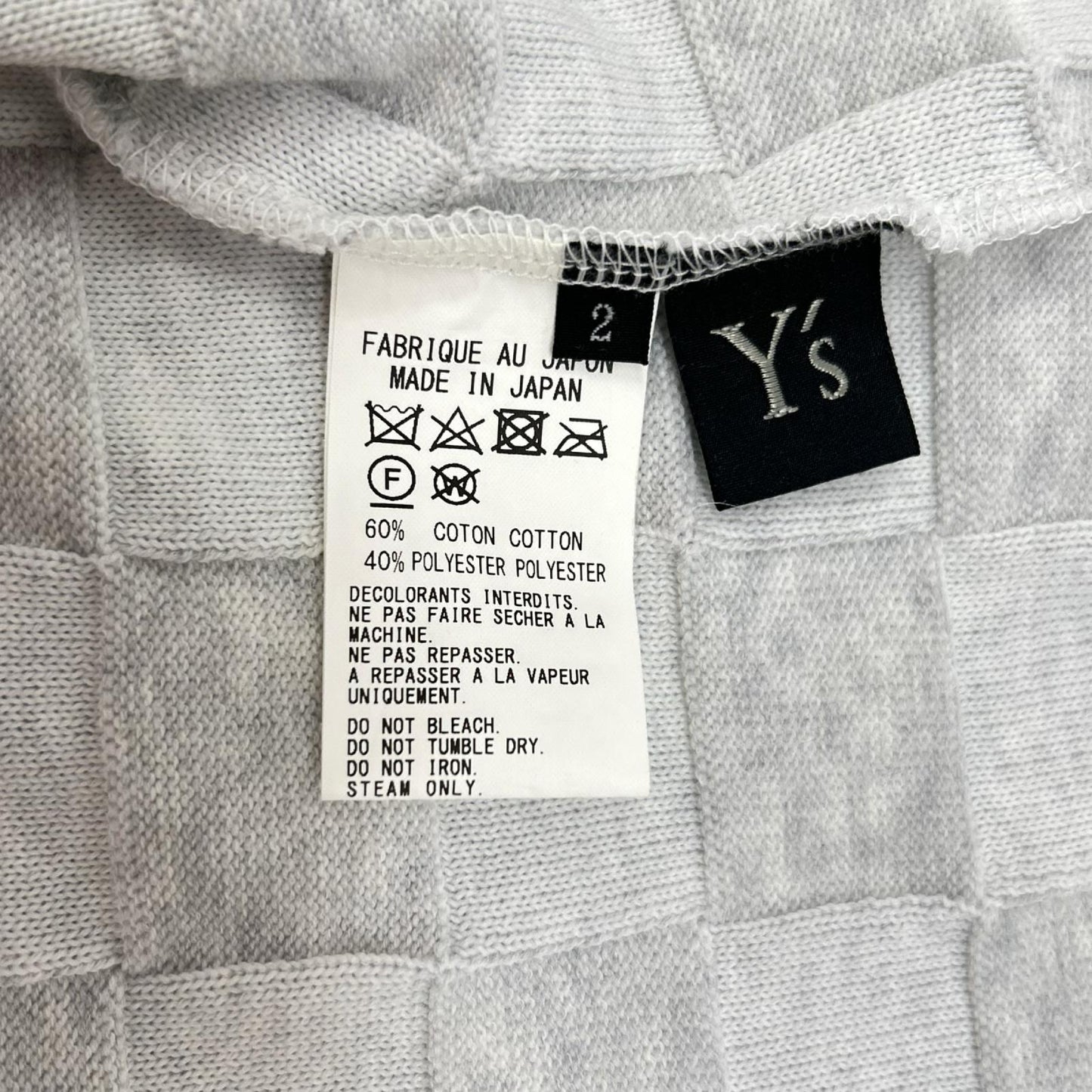 Y's ワイズ YT-T31-673 ハイネック ブロックチェック 変形ニット ジャケット ジャケット
