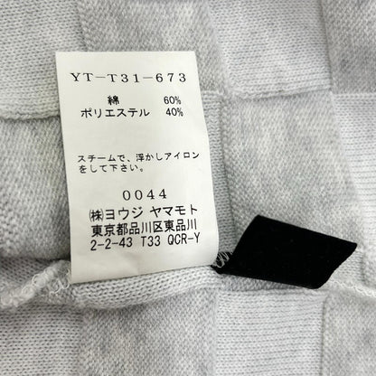 Y's ワイズ YT-T31-673 ハイネック ブロックチェック 変形ニット ジャケット ジャケット