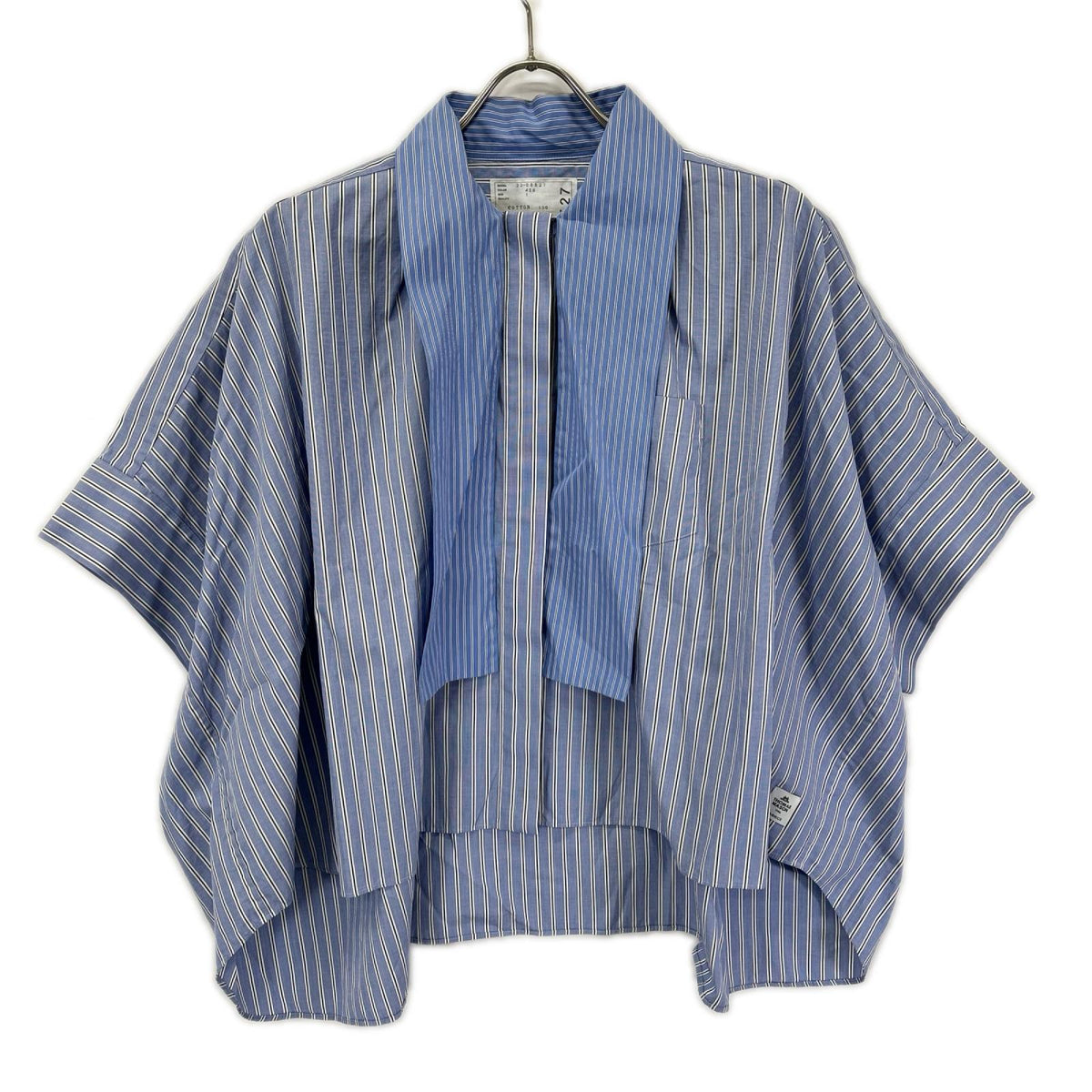 sacai サカイ ×Thomas Mason ブルー 23-06527 ストライプ シャツ トップス