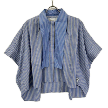 sacai サカイ ×Thomas Mason ブルー 23-06527 ストライプ シャツ トップス