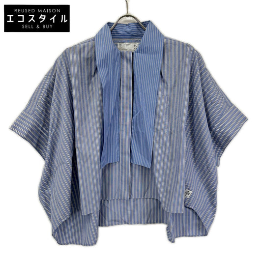 sacai サカイ ×Thomas Mason ブルー 23-06527 ストライプ シャツ トップス