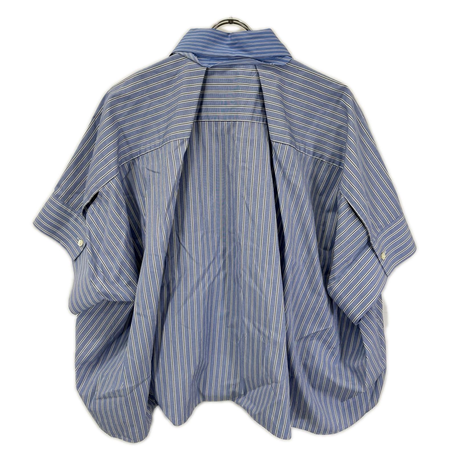sacai サカイ ×Thomas Mason ブルー 23-06527 ストライプ シャツ トップス