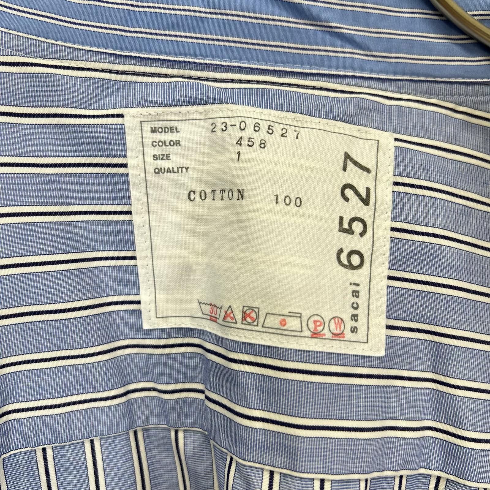 sacai サカイ ×Thomas Mason ブルー 23-06527 ストライプ シャツ トップス