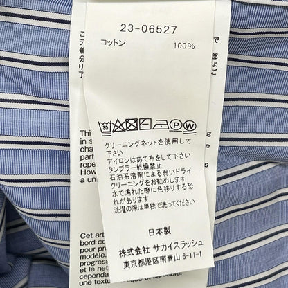 sacai サカイ ×Thomas Mason ブルー 23-06527 ストライプ シャツ トップス
