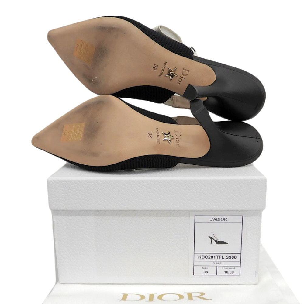 DIOR ディオール J'ADIOR スリングバックパンプス シューズ レディース ブラック 38 KDC201TFL_S900 シューズ