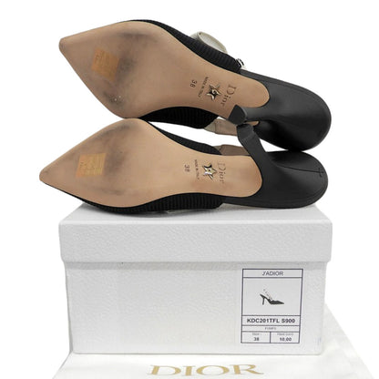 DIOR ディオール J'ADIOR スリングバックパンプス シューズ レディース ブラック 38 KDC201TFL_S900 シューズ