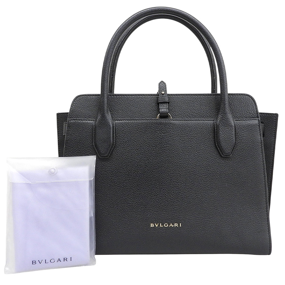 BVLGARI ブルガリ アルバ オールレザー ハンドバッグ レディース ブラック ハンドバッグ