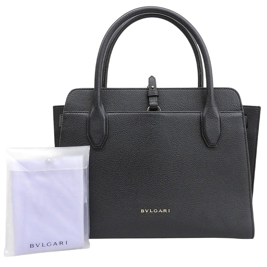BVLGARI ブルガリ アルバ オールレザー ハンドバッグ レディース ブラック ハンドバッグ