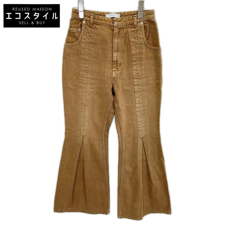 MURRAL ミューラル ブラウン MU22FW-1205 タックフレアデニム ボトムス