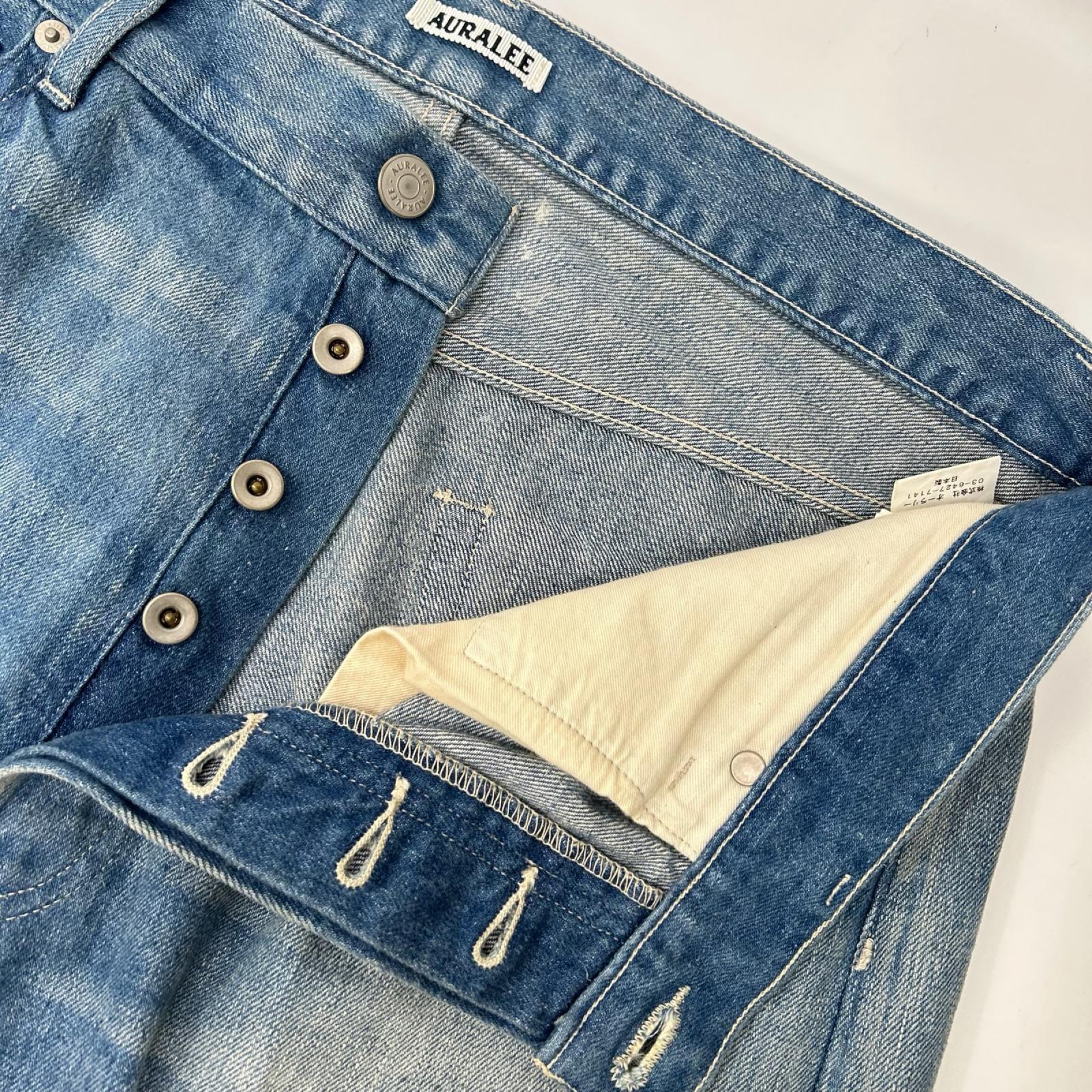 AURALEE オーラリー SELVEDGE FADED LIGHT DENIM WIDE PANTS ボトムス