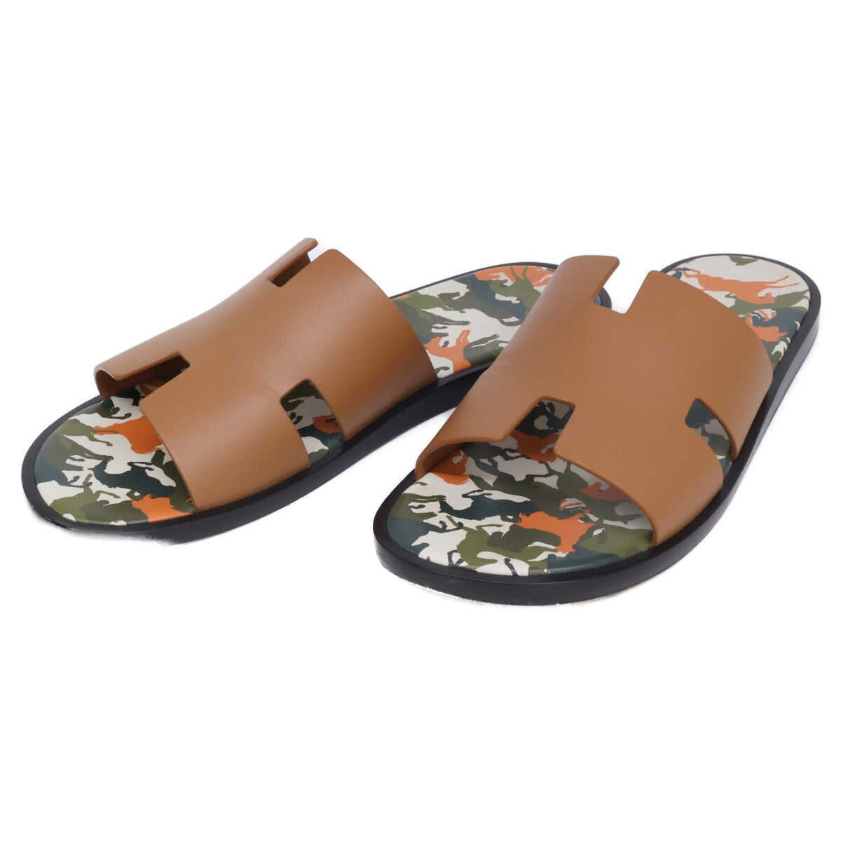 HERMES エルメス 242878Z イズミール ホースカモフラージュ サンダル シューズ