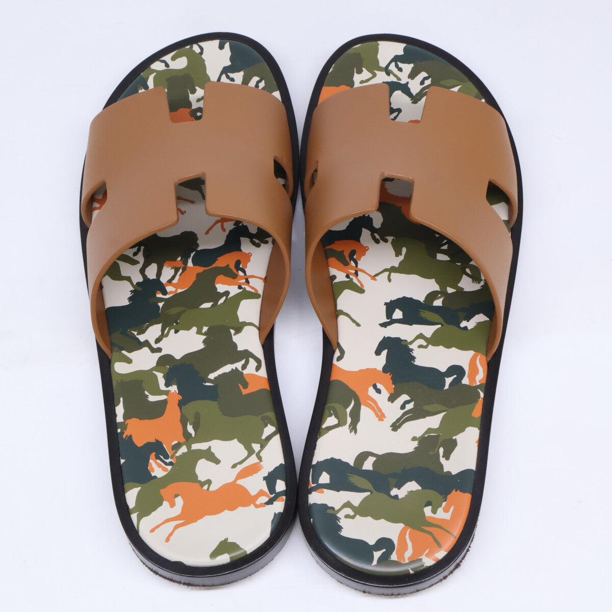 HERMES エルメス 242878Z イズミール ホースカモフラージュ サンダル シューズ
