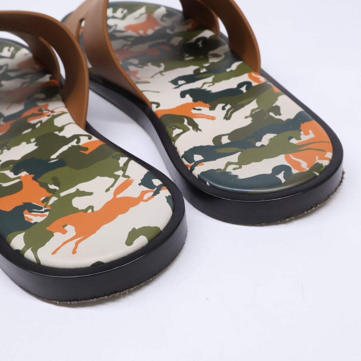 HERMES エルメス 242878Z イズミール ホースカモフラージュ サンダル シューズ