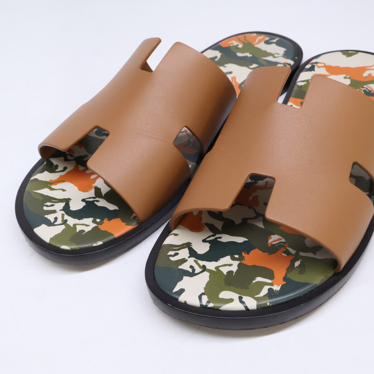 HERMES エルメス 242878Z イズミール ホースカモフラージュ サンダル シューズ