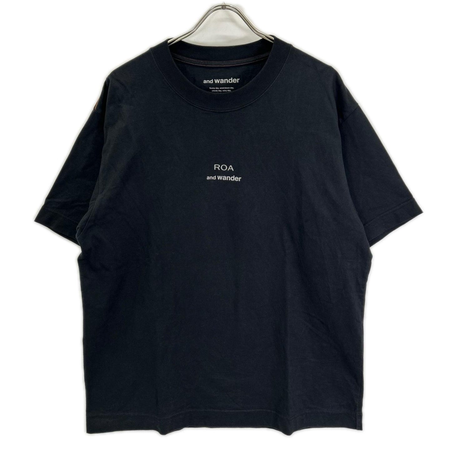 and wander アンドワンダー ×ROA 574‐6184517 ROA ブラック Tシャツ トップス