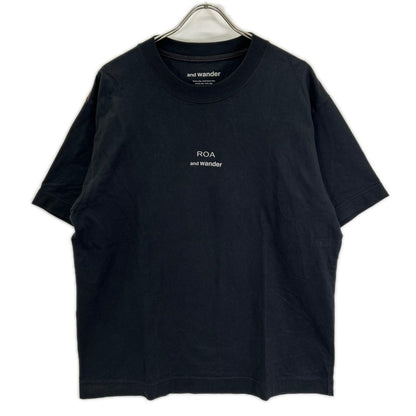 and wander アンドワンダー ×ROA 574‐6184517 ROA ブラック Tシャツ トップス