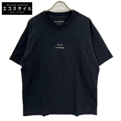 and wander アンドワンダー ×ROA 574‐6184517 ROA ブラック Tシャツ トップス