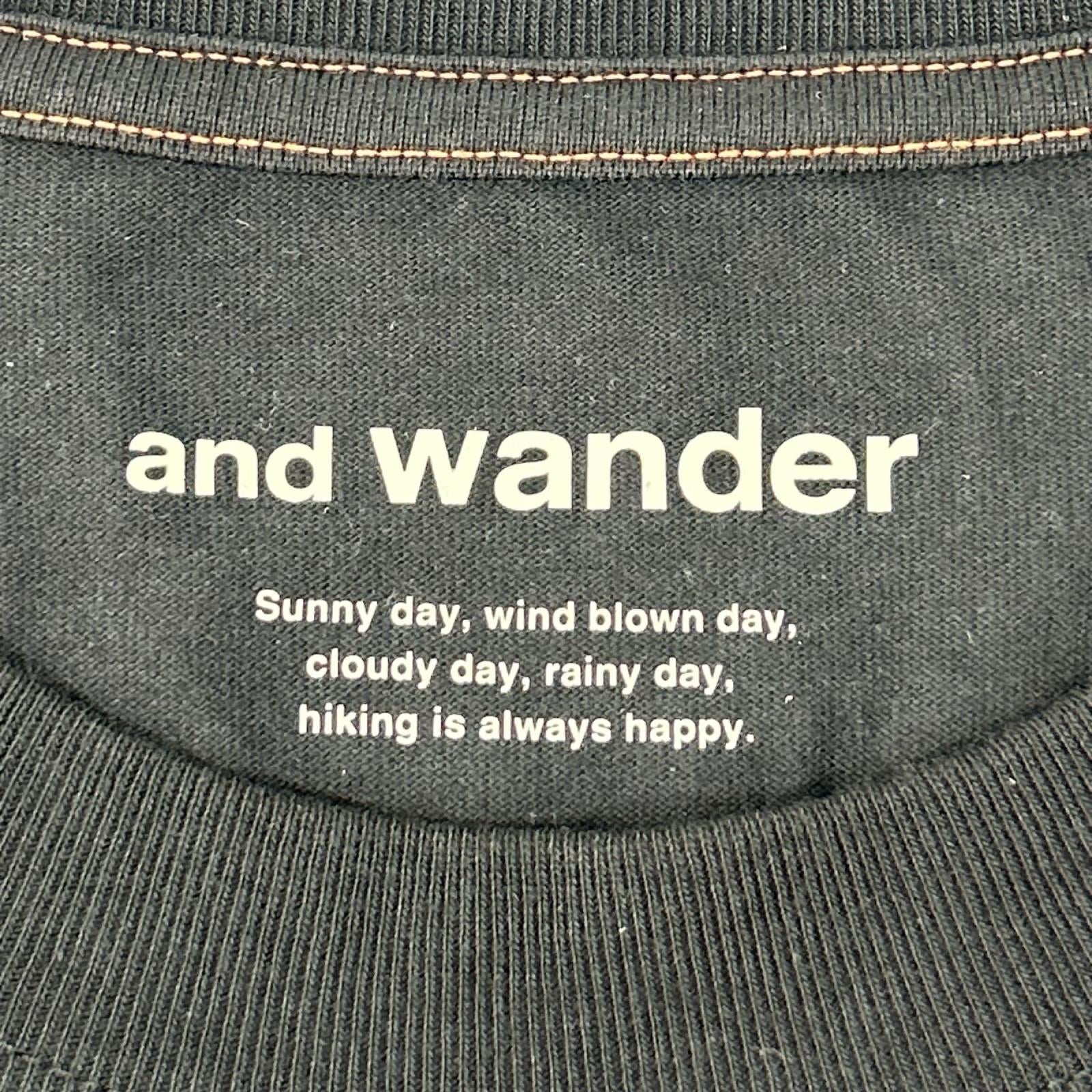 and wander アンドワンダー ×ROA 574‐6184517 ROA ブラック Tシャツ トップス