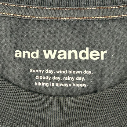 and wander アンドワンダー ×ROA 574‐6184517 ROA ブラック Tシャツ トップス