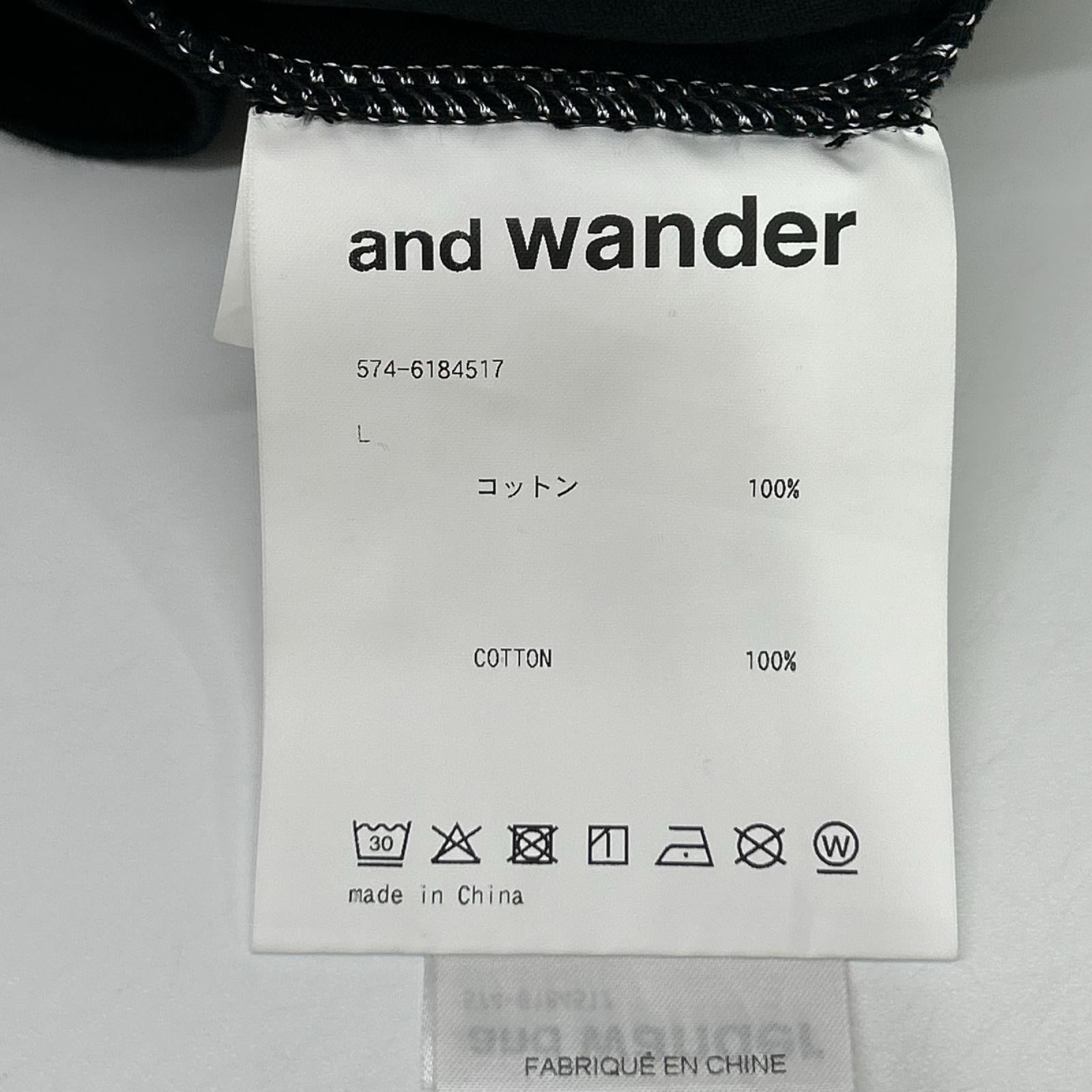 and wander アンドワンダー ×ROA 574‐6184517 ROA ブラック Tシャツ トップス