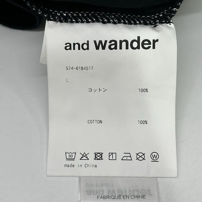 and wander アンドワンダー ×ROA 574‐6184517 ROA ブラック Tシャツ トップス