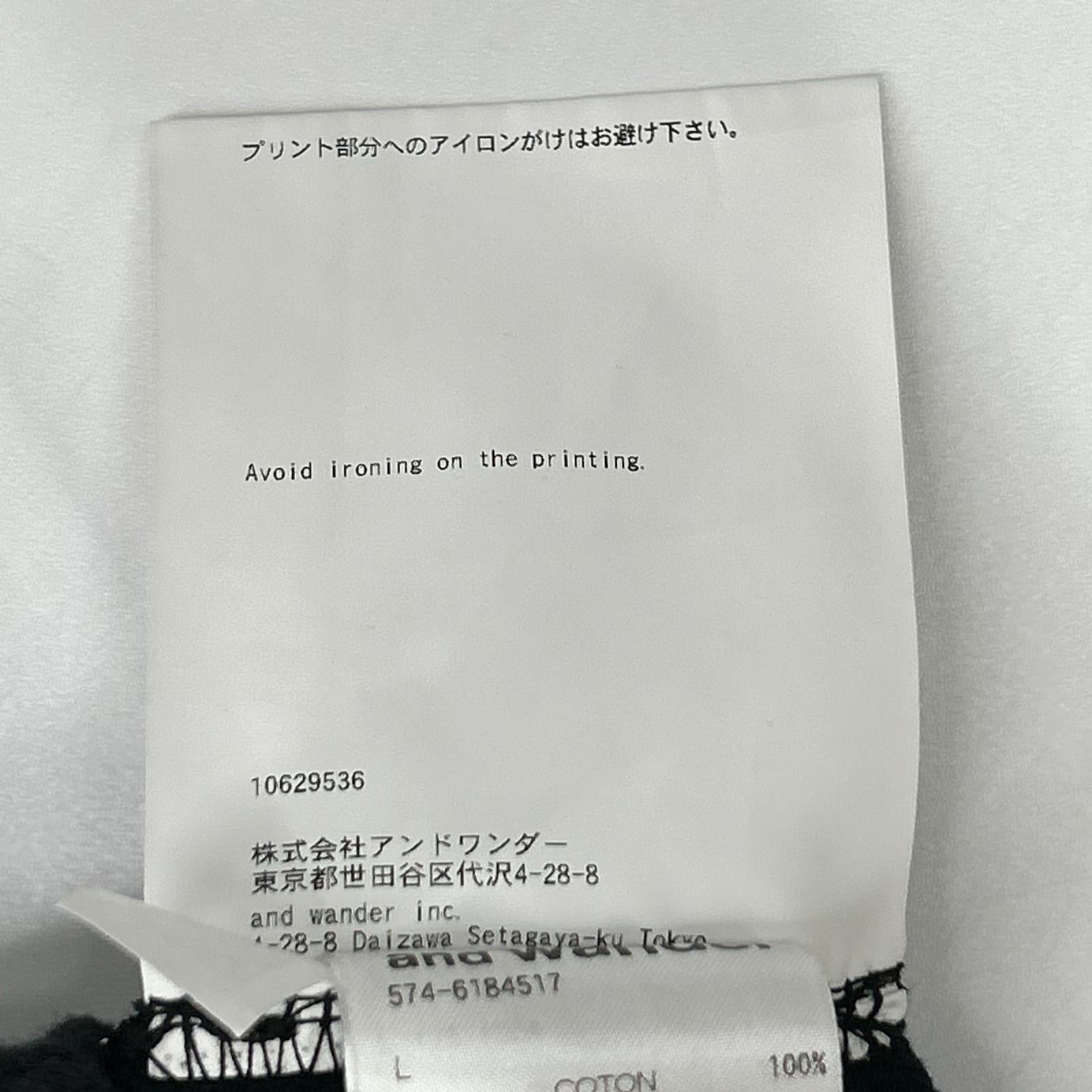 and wander アンドワンダー ×ROA 574‐6184517 ROA ブラック Tシャツ トップス