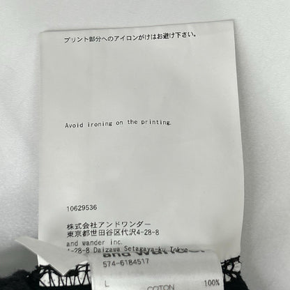 and wander アンドワンダー ×ROA 574‐6184517 ROA ブラック Tシャツ トップス