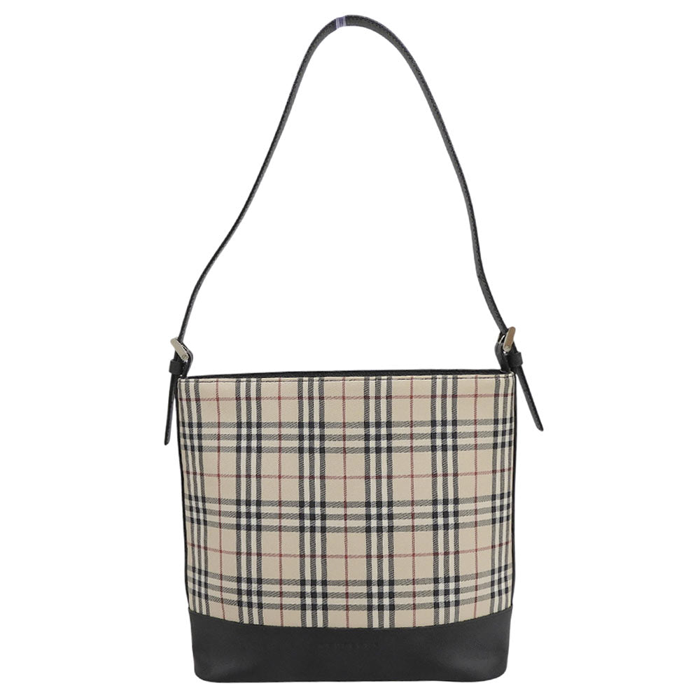 BURBERRY バーバリー ノヴァチェック ワンショルダーバッグ ショルダーバッグ レディース ブラック×ベージュ ショルダーバッグ