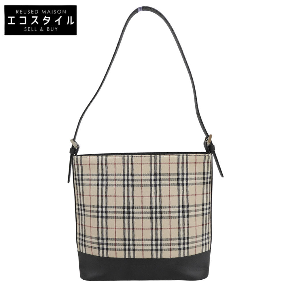 BURBERRY バーバリー ノヴァチェック ワンショルダーバッグ ショルダーバッグ レディース ブラック×ベージュ ショルダーバッグ