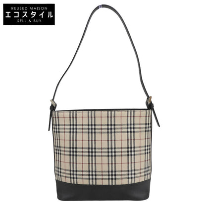 BURBERRY バーバリー ノヴァチェック ワンショルダーバッグ ショルダーバッグ レディース ブラック×ベージュ ショルダーバッグ