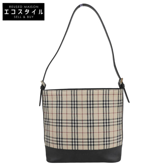 BURBERRY バーバリー ノヴァチェック ワンショルダーバッグ ショルダーバッグ レディース ブラック×ベージュ ショルダーバッグ