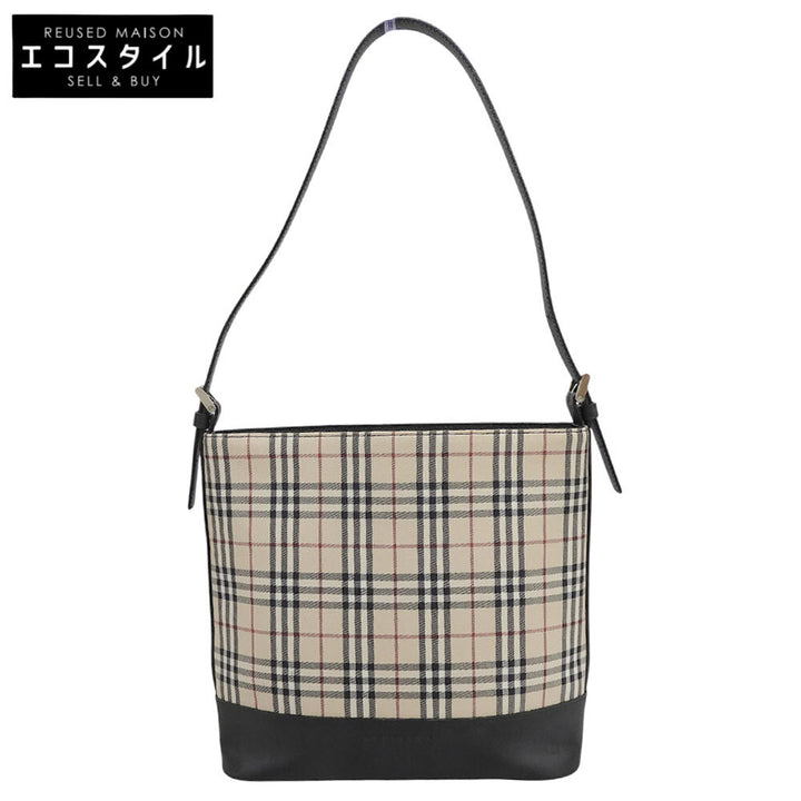 BURBERRY バーバリー ノヴァチェック ワンショルダーバッグ ショルダーバッグ レディース ブラック×ベージュ ショルダーバッグ