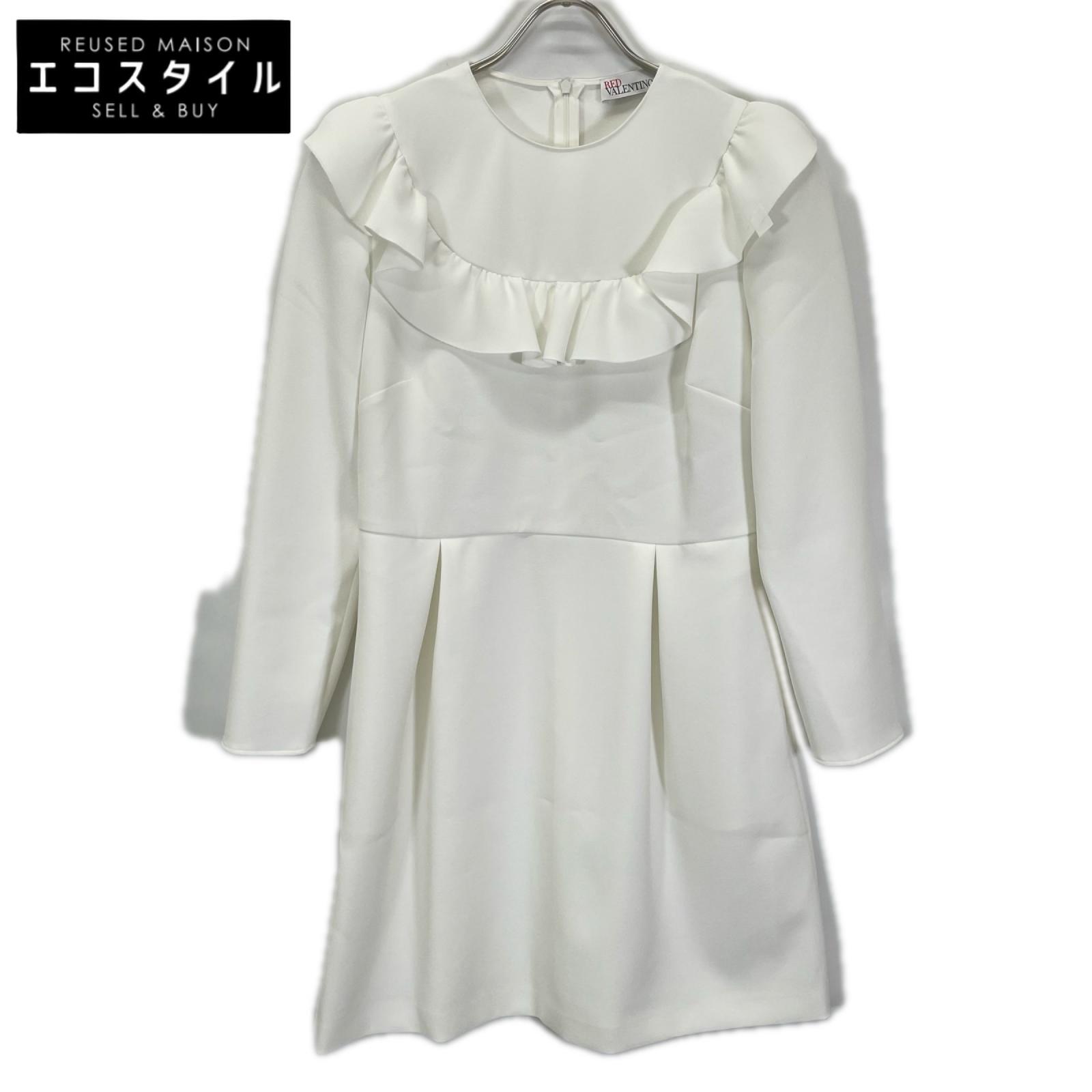 RED VALENTINO レッドヴァレンチノ ホワイト UR3VAS55 フリルデザイン ワンピース ワンピース