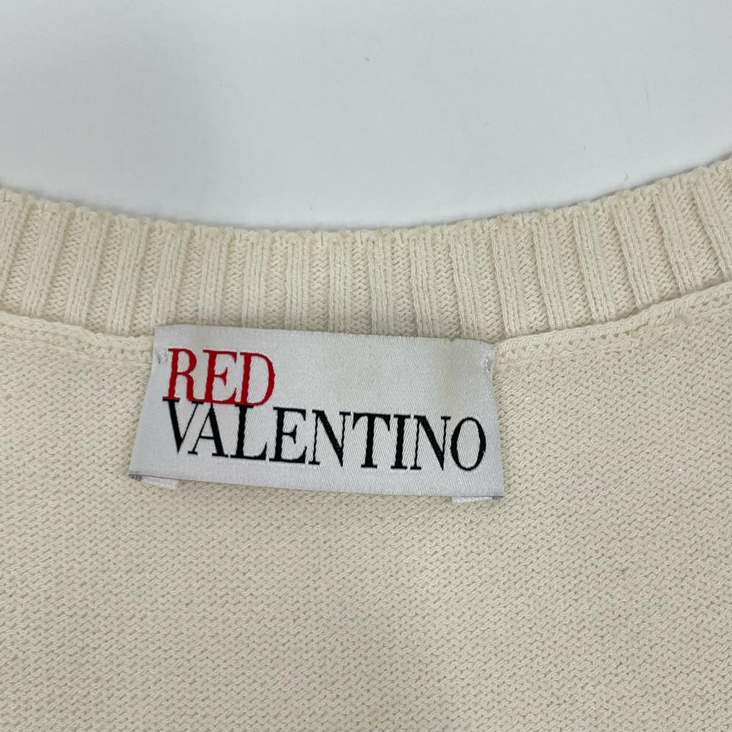 RED VALENTINO レッドヴァレンチノ ホワイト×ブラック ニット フリルワンピース ワンピース