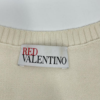 RED VALENTINO レッドヴァレンチノ ホワイト×ブラック ニット フリルワンピース ワンピース
