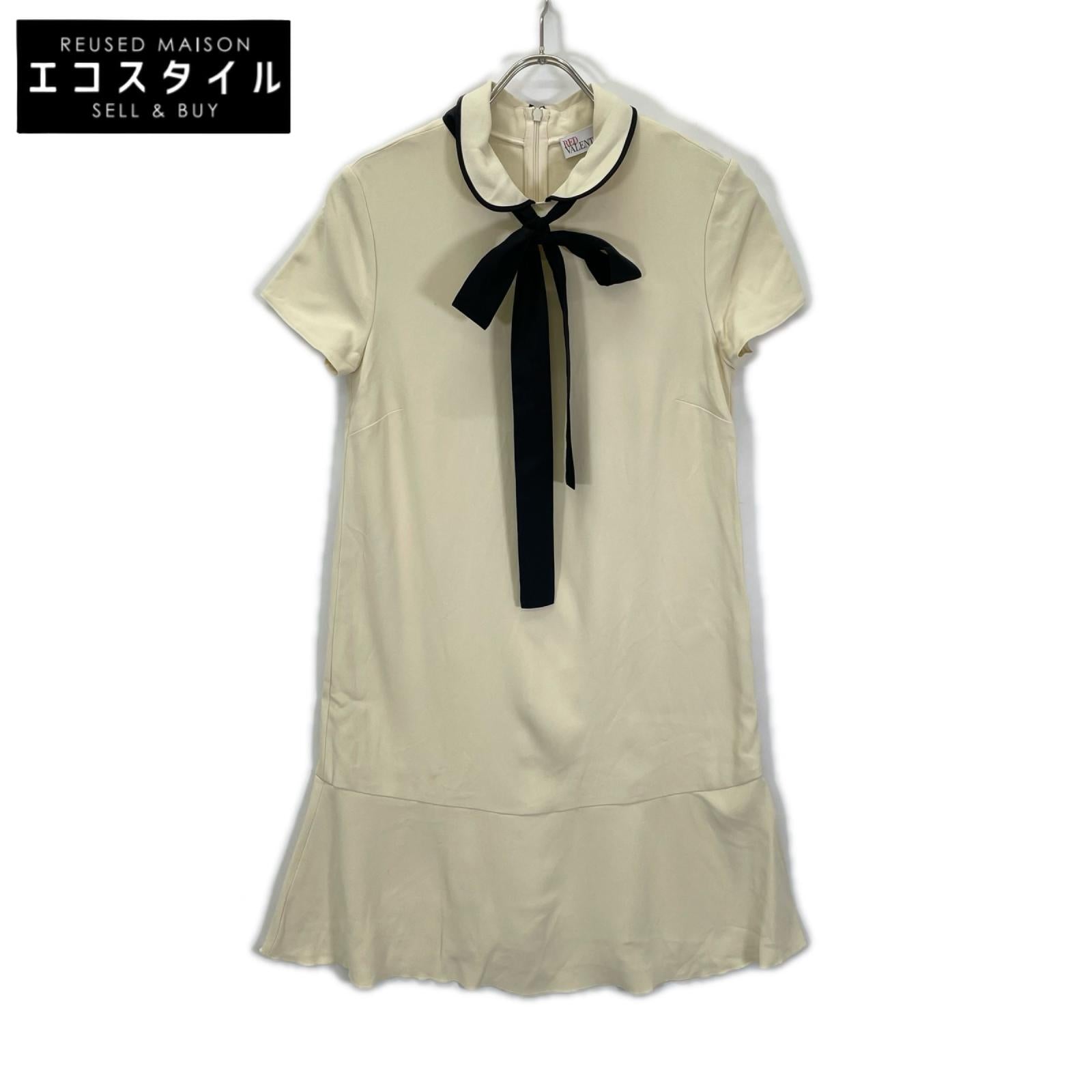 RED VALENTINO レッドヴァレンチノ アイボリー P56100244 リボン襟付きワンピース ワンピース