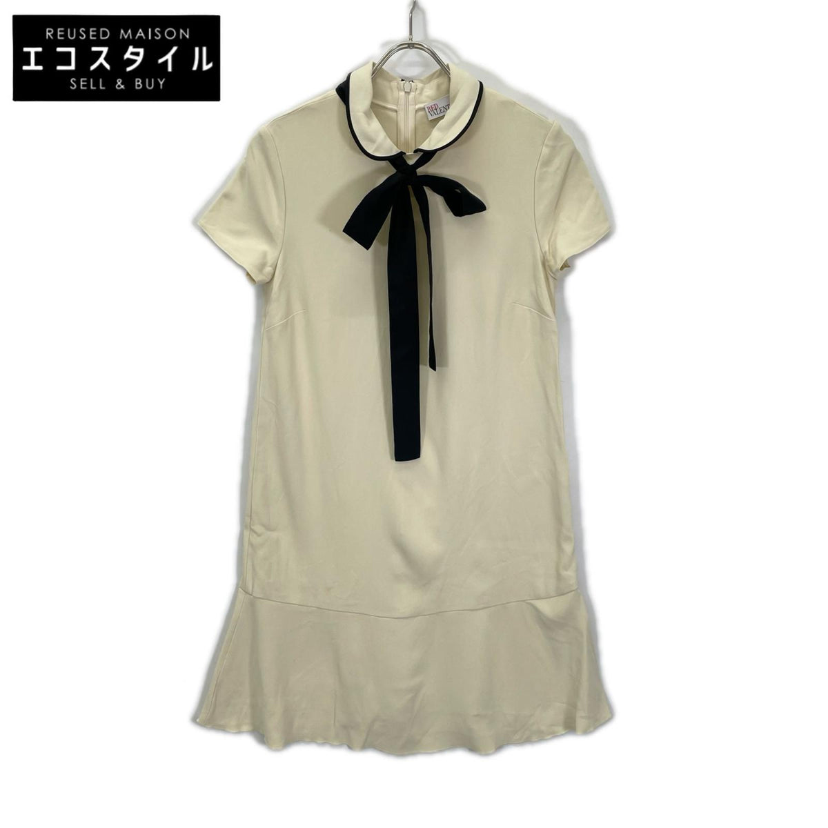 RED VALENTINO レッドヴァレンチノ アイボリー P56100244 リボン襟付きワンピース ワンピース