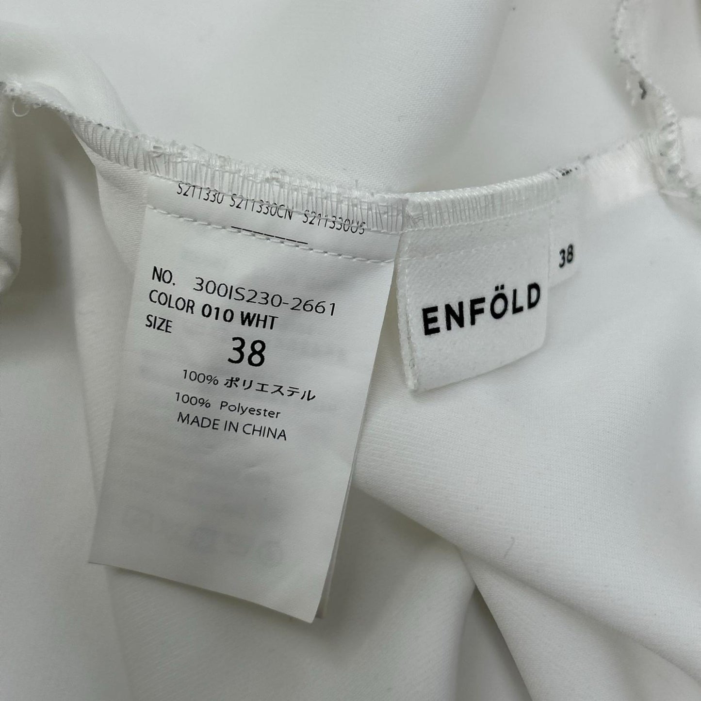ENFOLD エンフォルド 25年 300IS230-2661 ホワイト SLIT SHIRT BLOUSE トップス