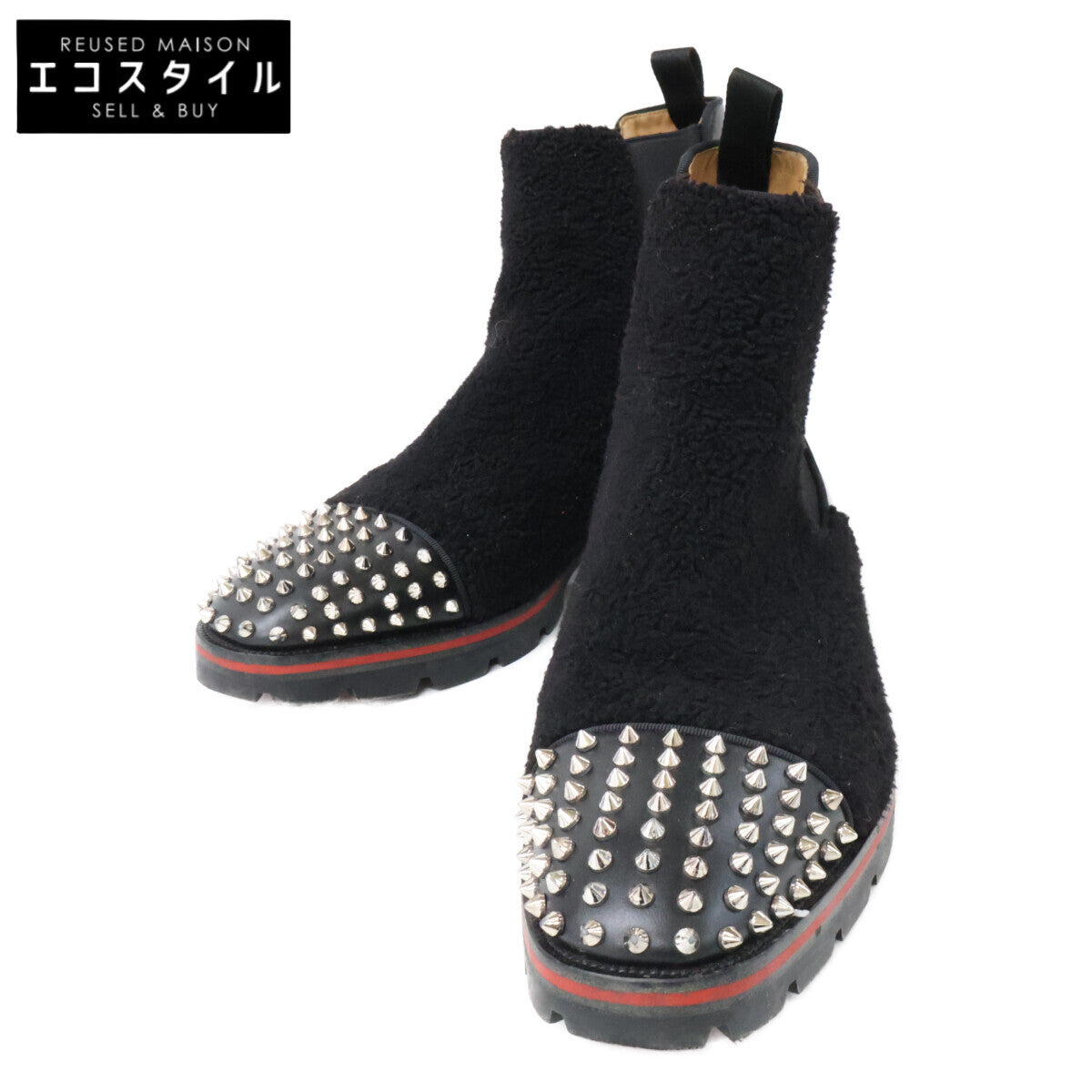 CHRISTIAN LOUBOUTIN クリスチャンルブタン 3211051 MELON SPIKES FLAT メロン スパイクス フラット カーフ/ブークレ チェルシーブーツ シューズ