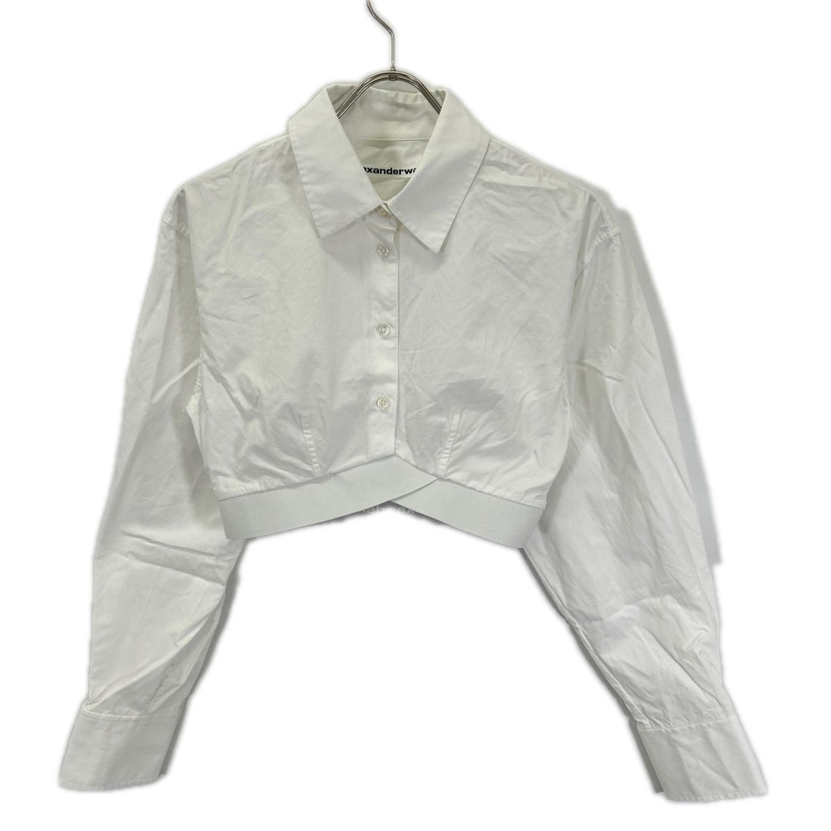 ALEXANDER WANG アレキサンダーワン 1WC1251976 ロゴエラスティック クロップドシャツ トップス