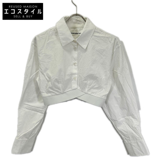 ALEXANDER WANG アレキサンダーワン 1WC1251976 ロゴエラスティック クロップドシャツ トップス