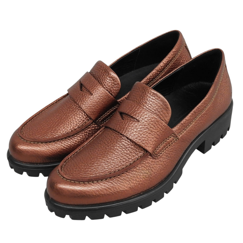 ECCO エコー 美品 Modtray レザーローファー シューズ レディース ブラウン 23.5cm 490013 シューズ