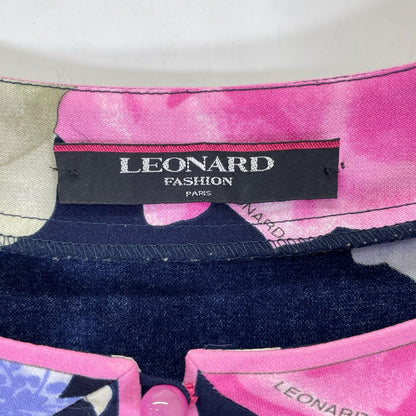 LEONARD レオナール 0159521 ネイビー 花柄 7分袖 チュニック トップス