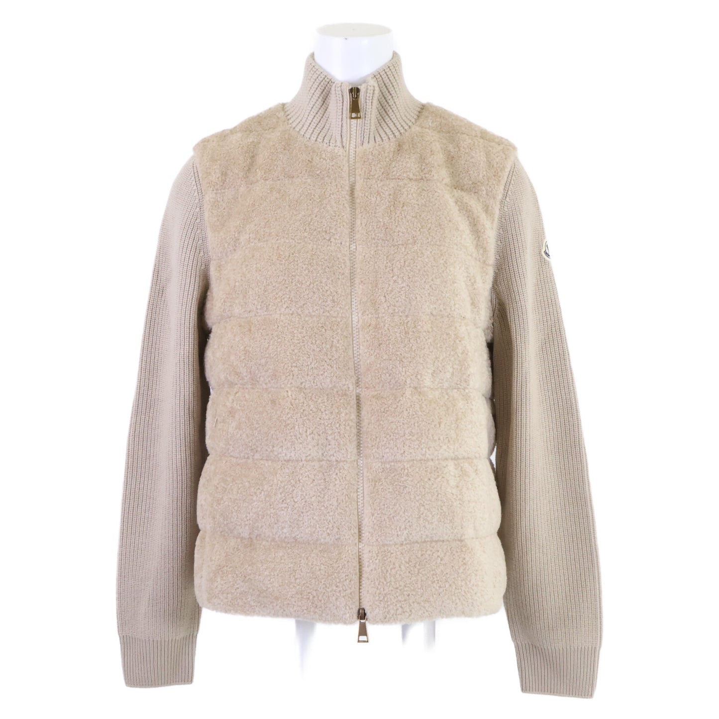 MONCLER モンクレール 【新品同様/25年製】L10939B00033 パデッド テディ＆ウール ジップアップ カーディガン/ダウン ジャケット
