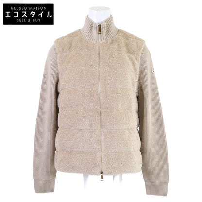 MONCLER モンクレール 【新品同様/25年製】L10939B00033 パデッド テディ＆ウール ジップアップ カーディガン/ダウン ジャケット