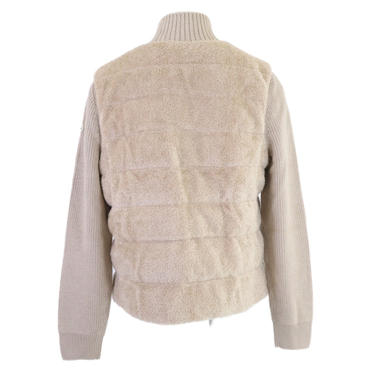 MONCLER モンクレール 【新品同様/25年製】L10939B00033 パデッド テディ＆ウール ジップアップ カーディガン/ダウン ジャケット
