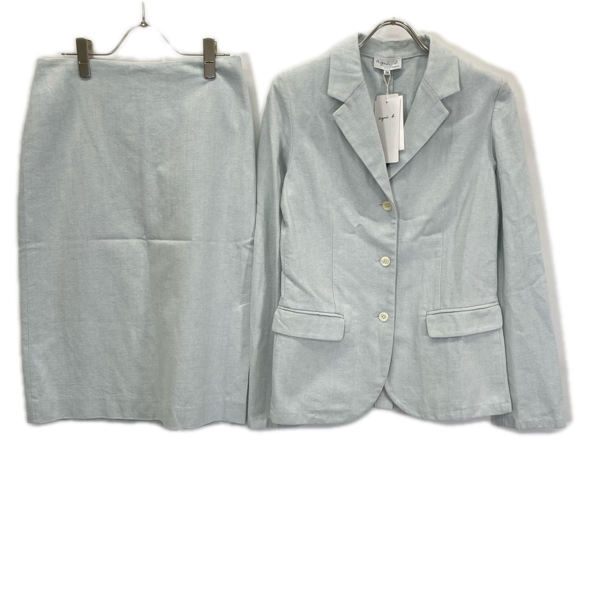 agnes b アニエスベー XH47 UT21 9511 UT21 リネン混 VESTE ジャケット セットアップ スーツ セットアップ