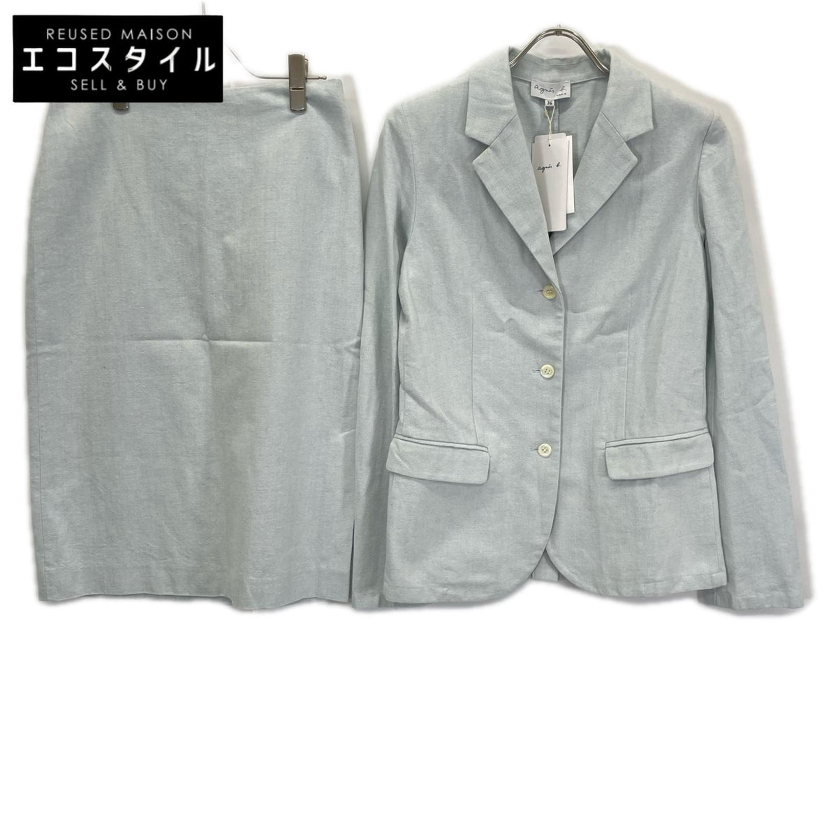 agnes b アニエスベー XH47 UT21 9511 UT21 リネン混 VESTE ジャケット セットアップ スーツ セットアップ